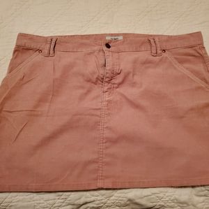 Light pink corduroy mini skirt